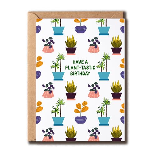 GoGi93Art Geburtstagskarte mit Pflanzen-Motiv "Have A Plant-Tastic – Happy Greeting – Love Garden – Lustiger Geburtstag – Mutter – Oma – Opa GoGi93Art Geburtstagskarte mit Pflanzen-Motiv "Have A Plant-Tastic – Happy Greeting – Love Garden – Lustiger Geburtstag – Mutter – Oma – Opa von GoGi93Art