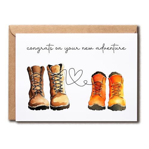 GoGi93Art Glückwunschkarte "Congrats On Your New Adventure" – Verlobungsgrußkarte – Stiefel-Thema – Hochzeitstag – lustiges Wandern – Sie – Ihn GoGi93Art Glückwunschkarte "Congrats On Your New Adventure" – Verlobungsgrußkarte – Stiefel-Thema – Hochzeitstag – lustiges Wandern – Sie – Ihn von GoGi93Art