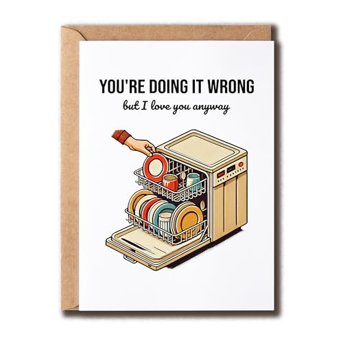 GoGi93Art Grußkarte zum Hochzeitstag "You're Doing It Wrong But I Love You Anyway", Valentinstagskarte, Humor, Ehemann, Ehefrau, sie, Ihn GoGi93Art Grußkarte zum Hochzeitstag "You're Doing It Wrong But I Love You Anyway", Valentinstagskarte, Humor, Ehemann, Ehefrau, sie, Ihn von GoGi93Art