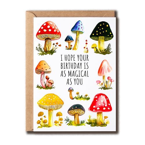 GoGi93Art Karte mit Aufschrift "I Hope Your Birthday Is As Magical As You", bunte Pilz-Themenkarte, Wildnis-Gruß, niedlicher Geburtstag, Freund, Ihn, Sie GoGi93Art Karte mit Aufschrift "I Hope Your Birthday Is As Magical As You", bunte Pilz-Themenkarte, Wildnis-Gruß, niedlicher Geburtstag, Freund, Ihn, Sie von GoGi93Art