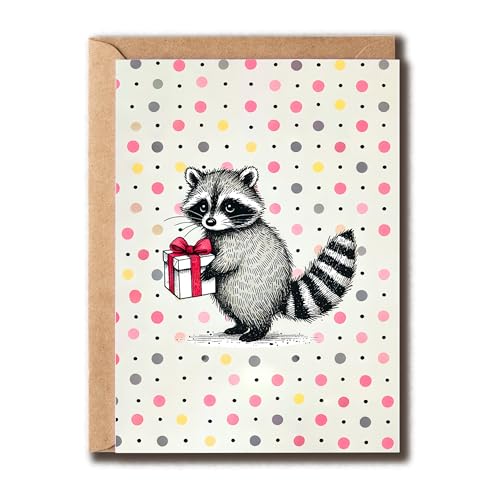 GoGi93Art Waschbär Tierkarte - Einfach Grußkarte - Happy Birthday - Waschbär Jahrestag - Lustiger Anlass - Freunde - Männer - Frauen GoGi93Art Waschbär Tierkarte - Einfach Grußkarte - Happy Birthday - Waschbär Jahrestag - Lustiger Anlass - Freunde - Männer - Frauen von GoGi93Art