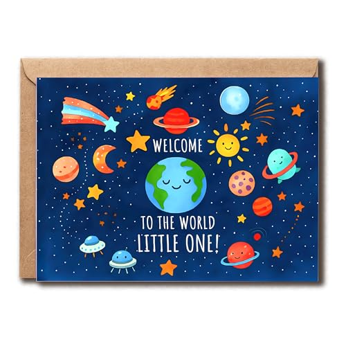 GoGi93Art Welcome to the World Little One Karte – Grußkarte für Neugeborene – niedliches Willkommen – perfekter Jahrestag – Geburtstag – lustiger Planet inspirieren GoGi93Art Welcome to the World Little One Karte – Grußkarte für Neugeborene – niedliches Willkommen – perfekter Jahrestag – Geburtstag – lustiger Planet inspirieren von GoGi93Art