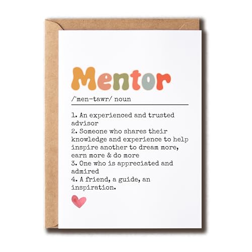 GoGiDesigns Mentor-Definitionskarte – Jahrestagskarte – Geschenk für Mentor – Dankeskarte für Mentor – Grußkarte für den Chef von GoGiDesigns