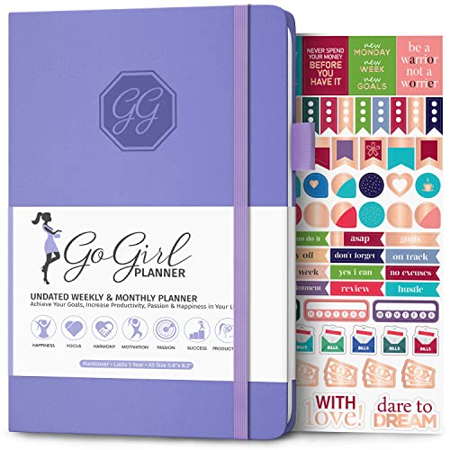 GoGirl Planer und Organisator für Frauen - Wochenplaner, Ziel-Journal & Agenda zur Verbesserung von Zeitmanagement, Produktivität & glücklicherem Leben. Undatiert, für 1 Jahr, A5-Größe - Lavendel von GoGirl