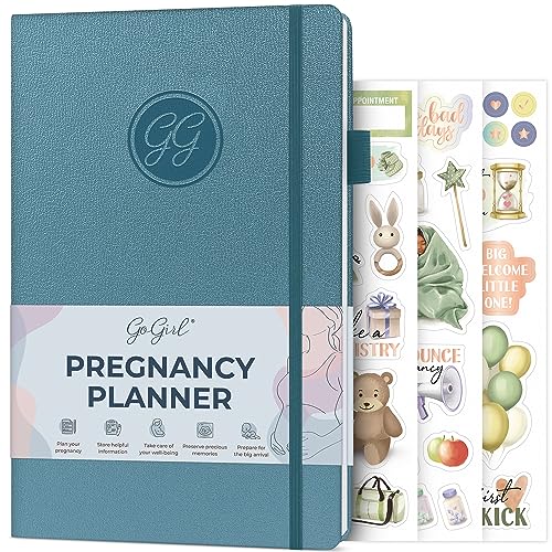 GoGirl Schwangerschaftsplaner,Wochenplaner Schwangerschaft Baby & Mama Journal,Erinnerungsbuch zur Planung & Verfolgung Ihrer Schwangerschaft,A5 Größe, 40 Wochen (Aquamarin) von GoGirl