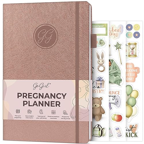 GoGirl Schwangerschaftsplaner,Wochenplaner Schwangerschaft Baby & Mama Journal,Erinnerungsbuch zur Planung & Verfolgung Ihrer Schwangerschaft,A5 Größe, 40 Wochen (Roségold) von GoGirl