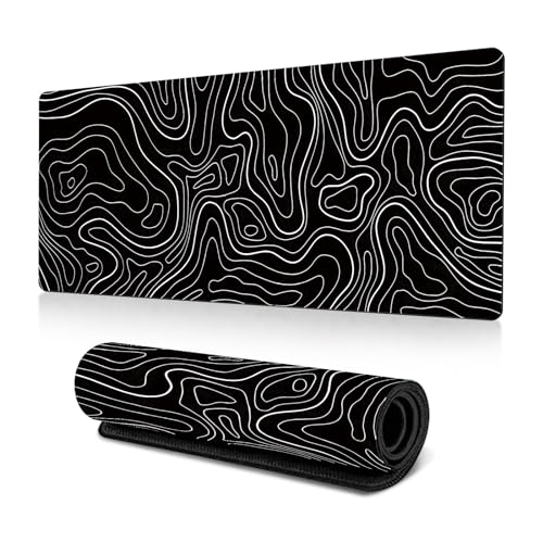 GoPaw Gaming Mauspad Schreibtischunterlage,GroßEs Gaming-Mauspad Mit Rutschfeste Unterseite FüR Den Gamings-Raum Im Home-Office (300 * 770 * 3MM) (Schwarz, 300 * 770 * 3 MM) von GoPaw