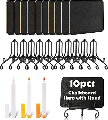 Mini Kreidetafel mit Ständer - 10 Stück kleine tafeln zum beschriften - Abwischbare Mini Tafel mit Löschbar Kreidemarker - Buffet Schilder als Tischkarten Memotafel Namen Preisschilder Mini Kreidetafel mit Ständer - 10 Stück kleine tafeln zum beschriften - Abwischbare Mini Tafel mit Löschbar Kreidemarker - Buffet Schilder als Tischkarten Memotafel Namen Preisschilder von GoPaw