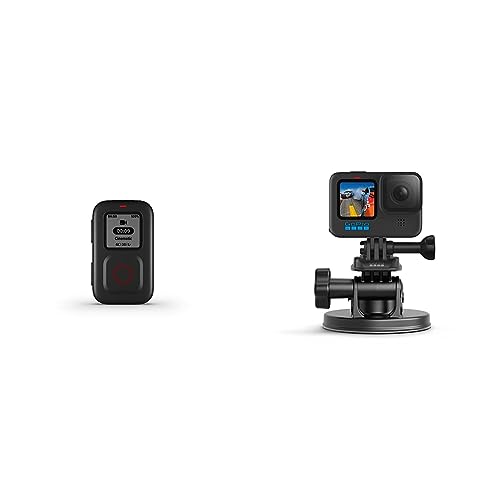 GoPro Fernbedienung - Offizielles GoPro-Zubehör & Front Saugnapfhalterung - Gebogene, vertikale Schnellspannschnalle, 2 x Schwenkarme, Rändelschrauben (Offizielles GoPro-Zubehör) von GoPro