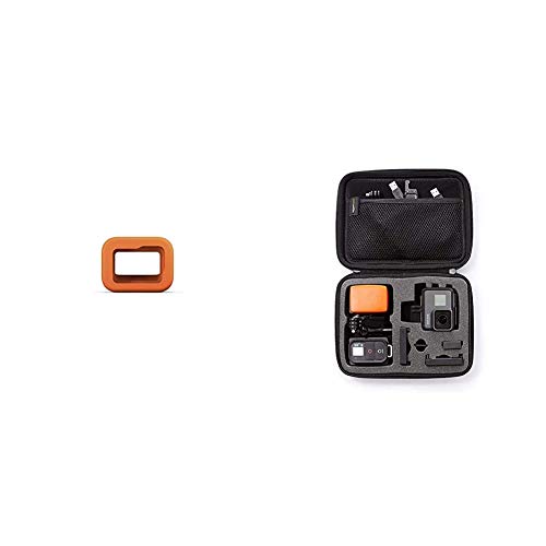 GoPro Floaty (HERO8 Black) Offizielles Zubehör ACFLT-001 Orange & Amazon Basics Tragetasche Actionkameras, Gr. S von GoPro