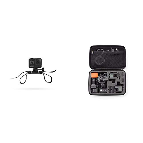 GoPro Gurthalterung (geeignet für belüftete Helm) & Amazon Basics Tragetasche für GoPro Actionkameras, Gr. L von GoPro