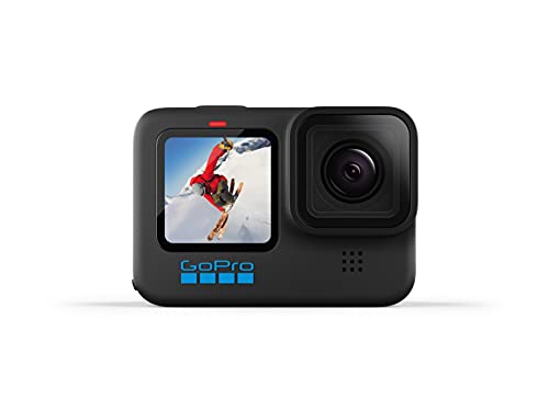 GoPro HERO10 Schwarze wasserdichte Actionkamera mit Front-LCD und Touch-Rückseite, 5,3K60 Ultra HD-Video, 23 MP Fotos, 1080p Live-Streaming, Webcam, Stabilisierung von GoPro
