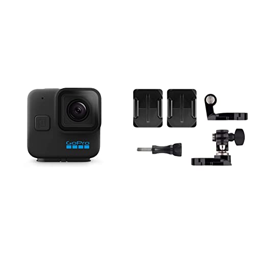 GoPro HERO11 Black Mini – Kompakte, wasserdichte Action-Kamera mit 5,3K60 Ultra HD-Video, 24,7 MP Einzelbildern, 1/1,9-Zoll-Bildsensor, Live-Streaming, Stabilisierung & Helmfront mit Seitenhalterung von GoPro