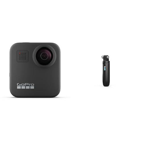 GoPro Max - wasserdichte 360-Grad-Digitalkamera mit unzerbrechlicher Stabilisierung, Black & Shorty - Mini-Verlängerungsstange und Stativ schwarz (Offizielles Zubehör) von GoPro