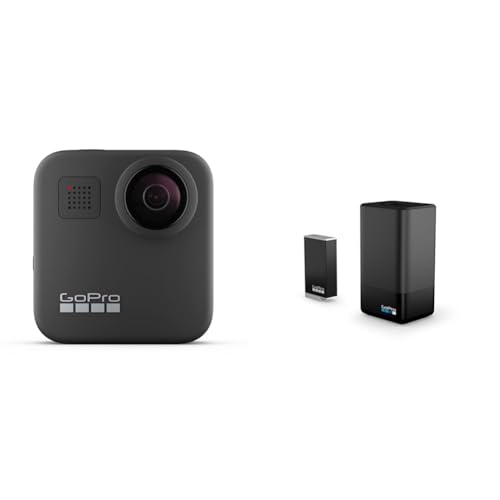 GoPro Max - wasserdichte 360-Grad-Digitalkamera mit unzerbrechlicher Stabilisierung & Dual-Akkuladegerät + Enduro-Akku (MAX) – Offizielles Zubehör von GoPro