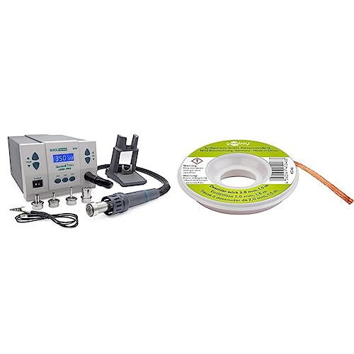 QUICK QU861DW Profi Heißluft Lötstation Set digital regelbar - 1000 Watt/Temperaturbereich 100 & Goobay 45246 Entlötlitze 2mm reines Kupfer Entlötdraht zur Lötzinn Entfernung an Lötstellen Entlöten QUICK QU861DW Profi Heißluft Lötstation Set digital regelbar - 1000 Watt/Temperaturbereich 100 & Goobay 45246 Entlötlitze 2mm reines Kupfer Entlötdraht zur Lötzinn Entfernung an Lötstellen Entlöten von GoPro
