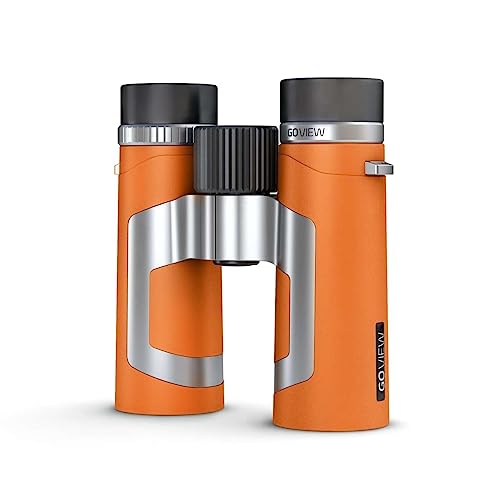 GoView ZOOMR 10x34 kompaktes, portables Fernglas (10-Fach Zoom, Magnesiumgehäuse, inkl. Smartphone-Adapter & Zubehör) Sunset Orange von GoView