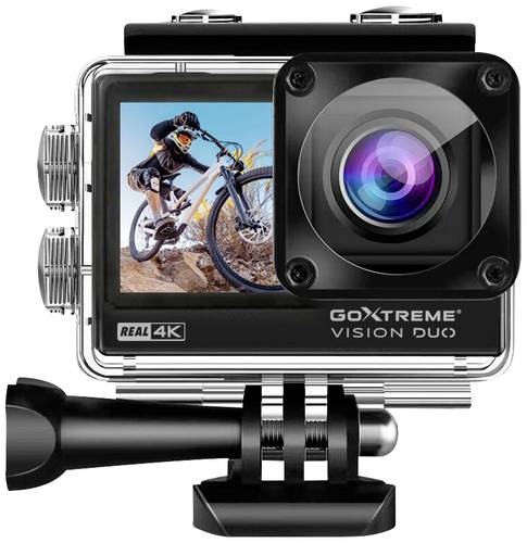 GoXtreme Vision Duo 4K Action Cam 4K, Dual-Display, Spritzwassergeschützt, Staubgeschützt, Wasserf von GoXtreme
