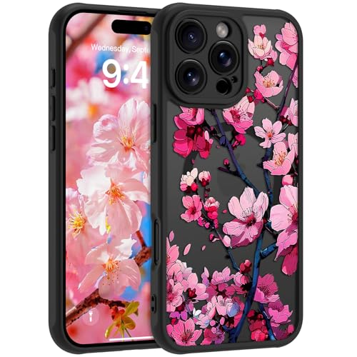Goarshy Blume Hülle Kompatibel mit iPhone 16 Pro Hülle, Rosa Kirschblüte Muster Hell Floral Original Design für Frauen Mädchen Kameraschutz Transluzente TPU Stoßfest Bumper Cover Matte Goarshy Blume Hülle Kompatibel mit iPhone 16 Pro Hülle, Rosa Kirschblüte Muster Hell Floral Original Design für Frauen Mädchen Kameraschutz Transluzente TPU Stoßfest Bumper Cover Matte von Goarshy