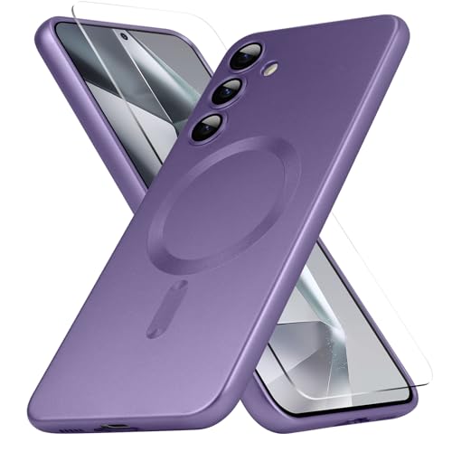 Goarshy Magnetisch für Samsung Galaxy S24 Plus Hülle Lila [Kompatibel mit MagSafe] Kabelloses Laden Schutzhülle Slim Dünn Samsung Galaxy S24 Plus Hülle 6,6 Zoll 2024, Crimson Shadow Purple von Goarshy