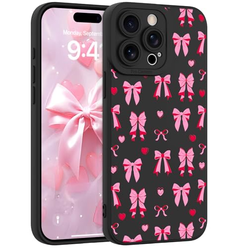 Goarshy Rosa Schleife Hülle Kompatibel mit iPhone 15 Pro Max Hülle, Niedliches Bowknot Ribbon Originelles Design mit Liebesherzmuster für Frauen Mädchen Kameraschutz Ästhetische Schlanke TPU Bumper Goarshy Rosa Schleife Hülle Kompatibel mit iPhone 15 Pro Max Hülle, Niedliches Bowknot Ribbon Originelles Design mit Liebesherzmuster für Frauen Mädchen Kameraschutz Ästhetische Schlanke TPU Bumper von Goarshy