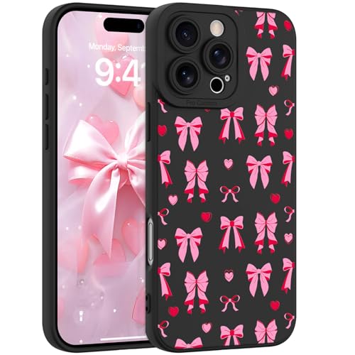 Goarshy Rosa Schleife Hülle Kompatibel mit iPhone 16 Pro Max Hülle, Niedliches Bowknot Ribbon Originelles Design mit Liebesherzmuster für Frauen Mädchen Kameraschutz Ästhetische Schlanke TPU Bumper Goarshy Rosa Schleife Hülle Kompatibel mit iPhone 16 Pro Max Hülle, Niedliches Bowknot Ribbon Originelles Design mit Liebesherzmuster für Frauen Mädchen Kameraschutz Ästhetische Schlanke TPU Bumper von Goarshy
