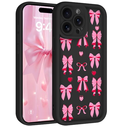 Goarshy Schutzhülle für iPhone 15 Pro Max, süßes Schleifen-Design, originelles Design mit Liebesherz-Muster, Kameraschutz, ästhetisches TPU, stoßfest, Schwarz Goarshy Schutzhülle für iPhone 15 Pro Max, süßes Schleifen-Design, originelles Design mit Liebesherz-Muster, Kameraschutz, ästhetisches TPU, stoßfest, Schwarz von Goarshy