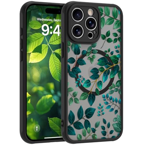 Goarshy Schutzhülle mit Blättermuster, kompatibel mit iPhone 15 Pro Max, niedliches grünes, helles Blumenblatt, originelles Design für Damen und Mädchen, Kameraschutz, durchscheinendes TPU, stoßfest Goarshy Schutzhülle mit Blättermuster, kompatibel mit iPhone 15 Pro Max, niedliches grünes, helles Blumenblatt, originelles Design für Damen und Mädchen, Kameraschutz, durchscheinendes TPU, stoßfest von Goarshy