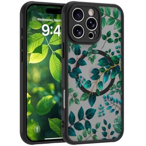 Goarshy Schutzhülle mit Blättermuster, kompatibel mit iPhone 16 Pro Max, niedliches grünes, helles Blumenblatt, originelles Design für Damen und Mädchen, Kameraschutz, durchscheinendes TPU, stoßfest Goarshy Schutzhülle mit Blättermuster, kompatibel mit iPhone 16 Pro Max, niedliches grünes, helles Blumenblatt, originelles Design für Damen und Mädchen, Kameraschutz, durchscheinendes TPU, stoßfest von Goarshy