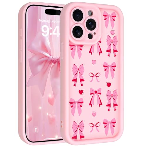 Goarshy Schutzhülle mit rosa Schleife, kompatibel mit iPhone 15 Pro, niedliches Schleifen-Design, originelles Design mit Liebesherz-Muster, für Frauen und Mädchen, Kameraschutz, ästhetisches TPU Goarshy Schutzhülle mit rosa Schleife, kompatibel mit iPhone 15 Pro, niedliches Schleifen-Design, originelles Design mit Liebesherz-Muster, für Frauen und Mädchen, Kameraschutz, ästhetisches TPU von Goarshy