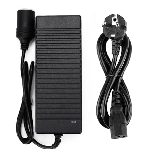 Gobesty 180w/15a 12v kfz netzadapter, spannungswandler 220v auf 12v, Adapter zigarettenanzünder Steckdose für kühlbox, Gleichrichter mit Zigarettenanzünder Buchse für Kompressor LED Lampen und Lüfter von Gobesty