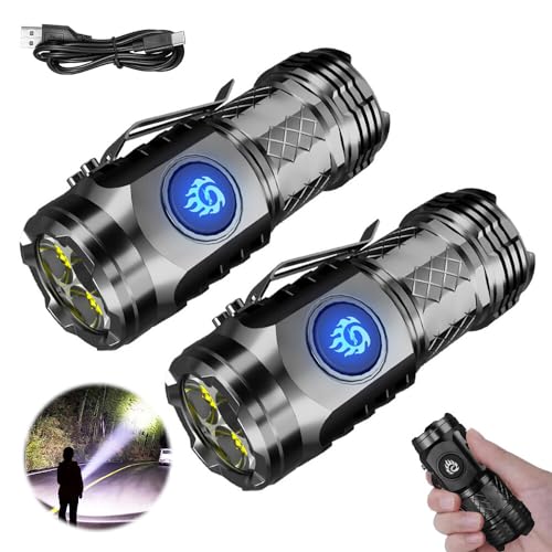 Gobesty 2 Stück Mini-Taschenlampe, dreiäugige Monster-LED-Taschenlampen, dimmbare Taschenlampe, wasserdichte Taschenlampe, tragbare Handlampe, wiederaufladbare Mini-Taschenlampe, D-SDT-ZHA00809DC Gobesty 2 Stück Mini-Taschenlampe, dreiäugige Monster-LED-Taschenlampen, dimmbare Taschenlampe, wasserdichte Taschenlampe, tragbare Handlampe, wiederaufladbare Mini-Taschenlampe, D-SDT-ZHA00809DC von Gobesty