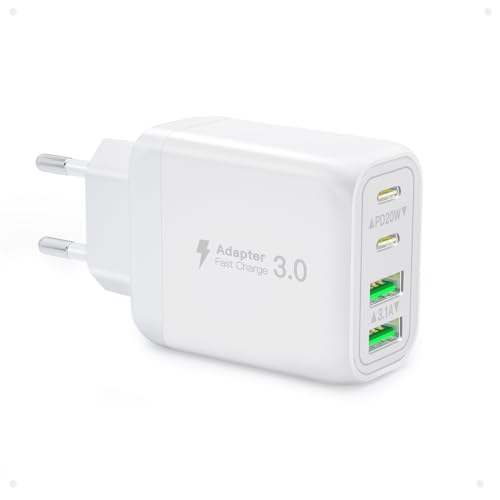 USB C Ladegerät, Gobxoici 40W 4-Port USBC PD+QC Mehrfach Ladegerät Netzteil für iPhone 15 14 13 12 11 Pro Max SE 2020 XS XR X 8 7 6 Plus, iPad, Samsung, Google Schnellladegerät Handy Ladestecker USB C Ladegerät, Gobxoici 40W 4-Port USBC PD+QC Mehrfach Ladegerät Netzteil für iPhone 15 14 13 12 11 Pro Max SE 2020 XS XR X 8 7 6 Plus, iPad, Samsung, Google Schnellladegerät Handy Ladestecker von Gobxoici