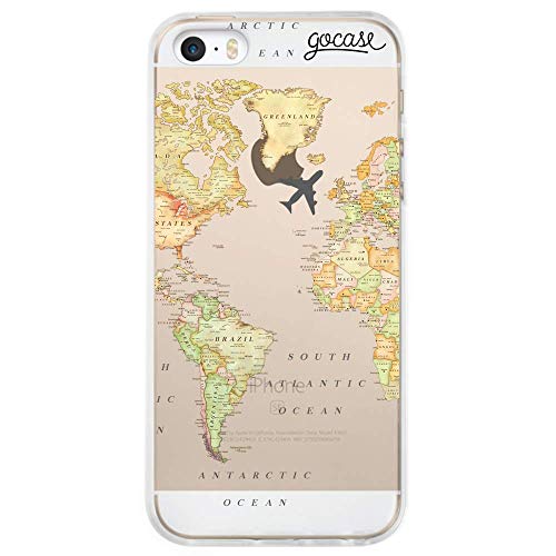 Gocase World Map Blank Hülle | Kompatibel mit iPhone 5 / 5S / SE | Transparent mit Druck Silikon Durchsichtig TPU Schutzhülle Kratzfest Handyhülle | Reisen Weltkarte Abenteuer Ozean Fliegen Gocase World Map Blank Hülle | Kompatibel mit iPhone 5 / 5S / SE | Transparent mit Druck Silikon Durchsichtig TPU Schutzhülle Kratzfest Handyhülle | Reisen Weltkarte Abenteuer Ozean Fliegen von Gocase
