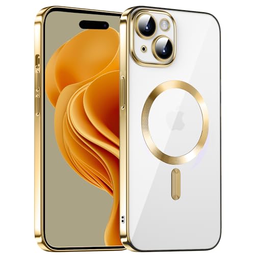 Gocorii Für iPhone 15 Hülle Handyhülle Für iPhone 15 Für MagSafe Lightweight Case Schutzhülle Präzise Lochöffnung rutschfest Kameraschutz 6.1 Zoll Champagner Gold von Gocorii