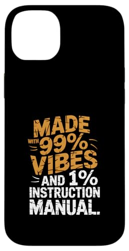 Hergestellt mit 99 % Vibes und 1 % Bedienungsanleitung (evtl. nicht in deutscher Sprache) Hülle für iPhone 14 Plus von God made quote