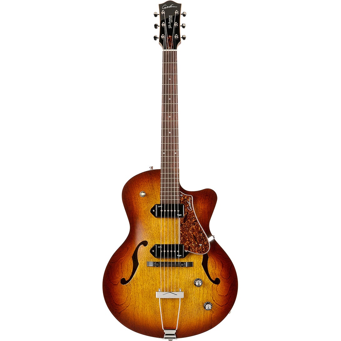 Godin 5th Avenue Cutaway KingPin II P90 CW Cognac Burst Semi-Acoustic Guitar Godin 5th Avenue Cutaway KingPin II P90 CW Cognac Burst Semi-Acoustic Guitar von Godin