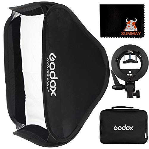 GODOX 60x60cm Faltbare Softbox Reflektor mit S-Typ Halterung Bowens Mount Tragetasche Set für Speedlite Nikon Canon Sony Pentax Olympus Panasonic (Softbox kit 60x60cm) von Godox