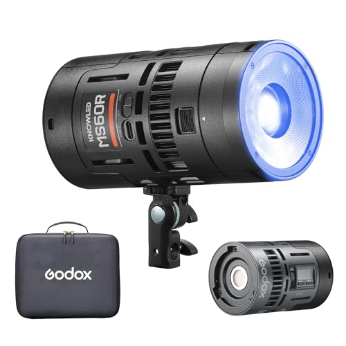 GODOX KNOWLED MS60R RGB LED Videoleuchte 60W CCT 1800K-10000K Integrierte APP-Steuerung Unterstützung RDM DMX CRMX CRI 95+ von Godox