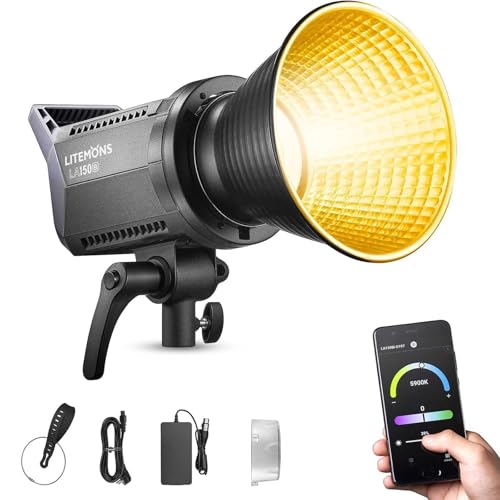 GODOX LA150Bi LED Videolicht, Litemons LED Bi-Color Video Light 101000Lux 1m,2800-6500K APP-Steuerung 11 FX-Beleuchtungseffekte für Fotostudio,CRI96+ TLCI97+ von Godox
