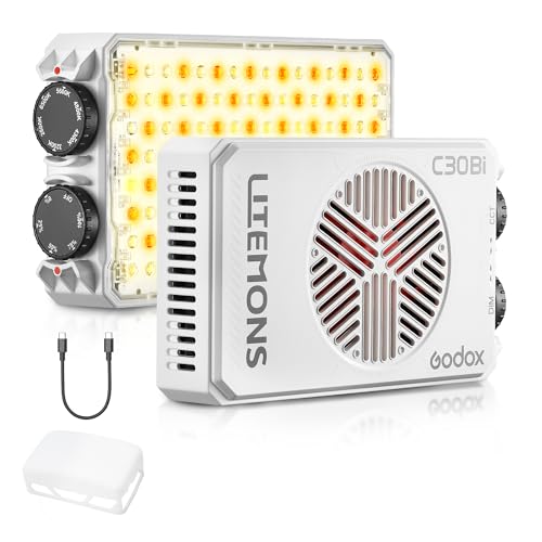 GODOX Litemons C30Bi LED-Videoleuchte, 30 W, zweifarbig, 2800 K-6500 K, CRI 94+, TLCI 96+, 2200 Lux bei 1 m, 5600 K GODOX Litemons C30Bi LED-Videoleuchte, 30 W, zweifarbig, 2800 K-6500 K, CRI 94+, TLCI 96+, 2200 Lux bei 1 m, 5600 K von GODOX