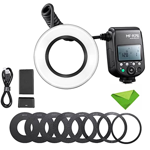GODOX MF-R76 Makro-LED-Ringblitz Speedlite 76 Ws 660 Blitze mit voller Leistung Dual-Blitzröhren Leistungsanpassung 1/128 bis 1/1 10 Stufen des Leistungsverhältnisses für Canon Nikon Sony Fuji Olympus GODOX MF-R76 Makro-LED-Ringblitz Speedlite 76 Ws 660 Blitze mit voller Leistung Dual-Blitzröhren Leistungsanpassung 1/128 bis 1/1 10 Stufen des Leistungsverhältnisses für Canon Nikon Sony Fuji Olympus von Godox