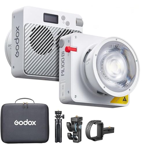 GODOX ML100Bi Kit1 Tragbares LED-Videolicht mit MT01 Stativ & Aufbewahrungstasche, Bi-Color 2800-6500K COB, unterstützt DC/V-Mount Batterie/USB-C Powerbank, TLCI97 CRI98 Dauerlicht für Videografie GODOX ML100Bi Kit1 Tragbares LED-Videolicht mit MT01 Stativ & Aufbewahrungstasche, Bi-Color 2800-6500K COB, unterstützt DC/V-Mount Batterie/USB-C Powerbank, TLCI97 CRI98 Dauerlicht für Videografie von Godox