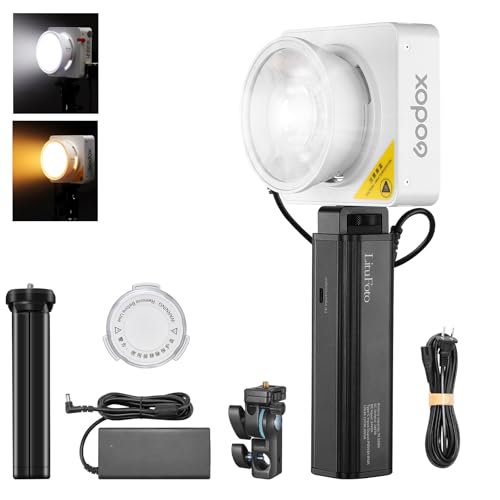 Godox ML100Bi Bi-Color Continuous Output LED Video Light with Battery Grip and Mini Tripod, Godox Mount, Support DC USB and Power Bank Charging APP Control 2800K-6500K (ML100BI) Godox ML100Bi Bi-Color Continuous Output LED Video Light with Battery Grip and Mini Tripod, Godox Mount, Support DC USB and Power Bank Charging APP Control 2800K-6500K (ML100BI) von Godox