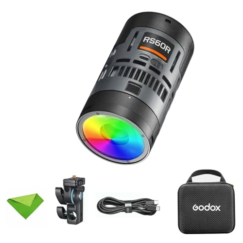 GODOX RS60R RGB-LED-Videoleuchte, CCT 1800–10000 K, 14 Lichteffekte, HSI- und RGBW-Modi, HSI und High CRI 95+ TLCI 95+, unterstützt DMX/APP-Steuerung von Godox