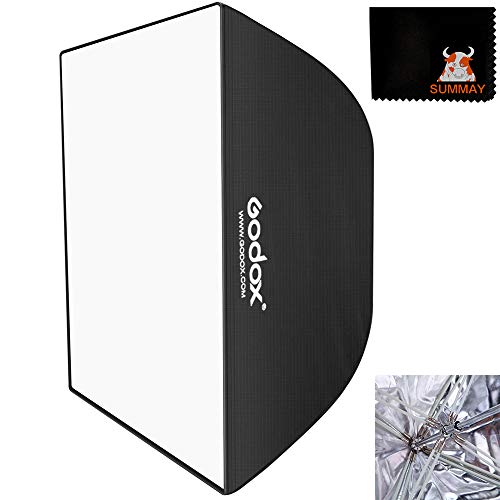 GODOX Softbox 60cm x 90cm Rechteckige Schirm Softbox Universal Halterung Tragbarer Softboxen Reflektor für Mini Studioblitz Speedlite Video Porträt (SB-Umbrella 6090) von Godox