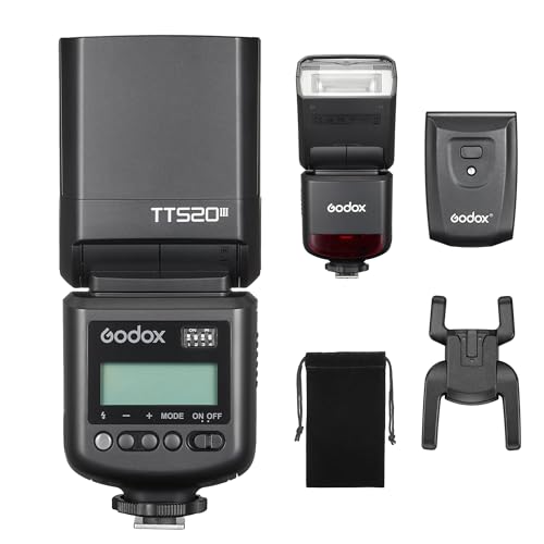 GODOX TT520 III Drehbarer Kamerablitz GN33 8 Leistungsstufen S1/S2 Modi mit Reflektor Kompatibel mit Sony Canon Nikon Fuji Panasonic Olympus Kameras GODOX TT520 III Drehbarer Kamerablitz GN33 8 Leistungsstufen S1/S2 Modi mit Reflektor Kompatibel mit Sony Canon Nikon Fuji Panasonic Olympus Kameras von Godox