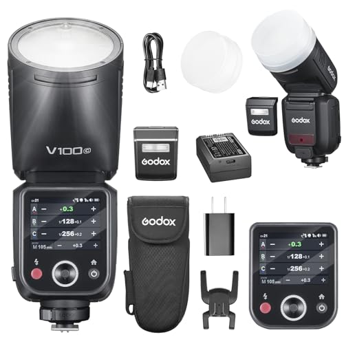 GODOX V100C Blitzgerät V100-C 100w Round Head Touchscreen Flash für Canon,2.4G Wireless mit Externem Speedlite und Global Shutter Blitzsynchronisation 1/80000s,integrierter Lithium Akku GODOX V100C Blitzgerät V100-C 100w Round Head Touchscreen Flash für Canon,2.4G Wireless mit Externem Speedlite und Global Shutter Blitzsynchronisation 1/80000s,integrierter Lithium Akku von Godox