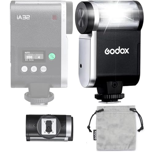 GODOX iA32 Blitzgerät Kamerablitz, GN15 A/M Modus, S1/S2 Optial-Auslöser, 2,5S Rückrufzeit, GODOX iA32 Blitzkopf für Fuji Canon Nikon Sony Olympus Panasonic Kamera von Godox