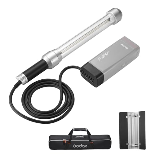 Godox AD-S200 Blitzgerät 200W Tragbares Handblitzgerät Blitzgerät Lichtstab Fotografie Lichtstab mit Lampenschirm für Porträtaufnahmen im Freien und Hochzeitsfotografie für Godox AD200 AD200Pro von GODOX